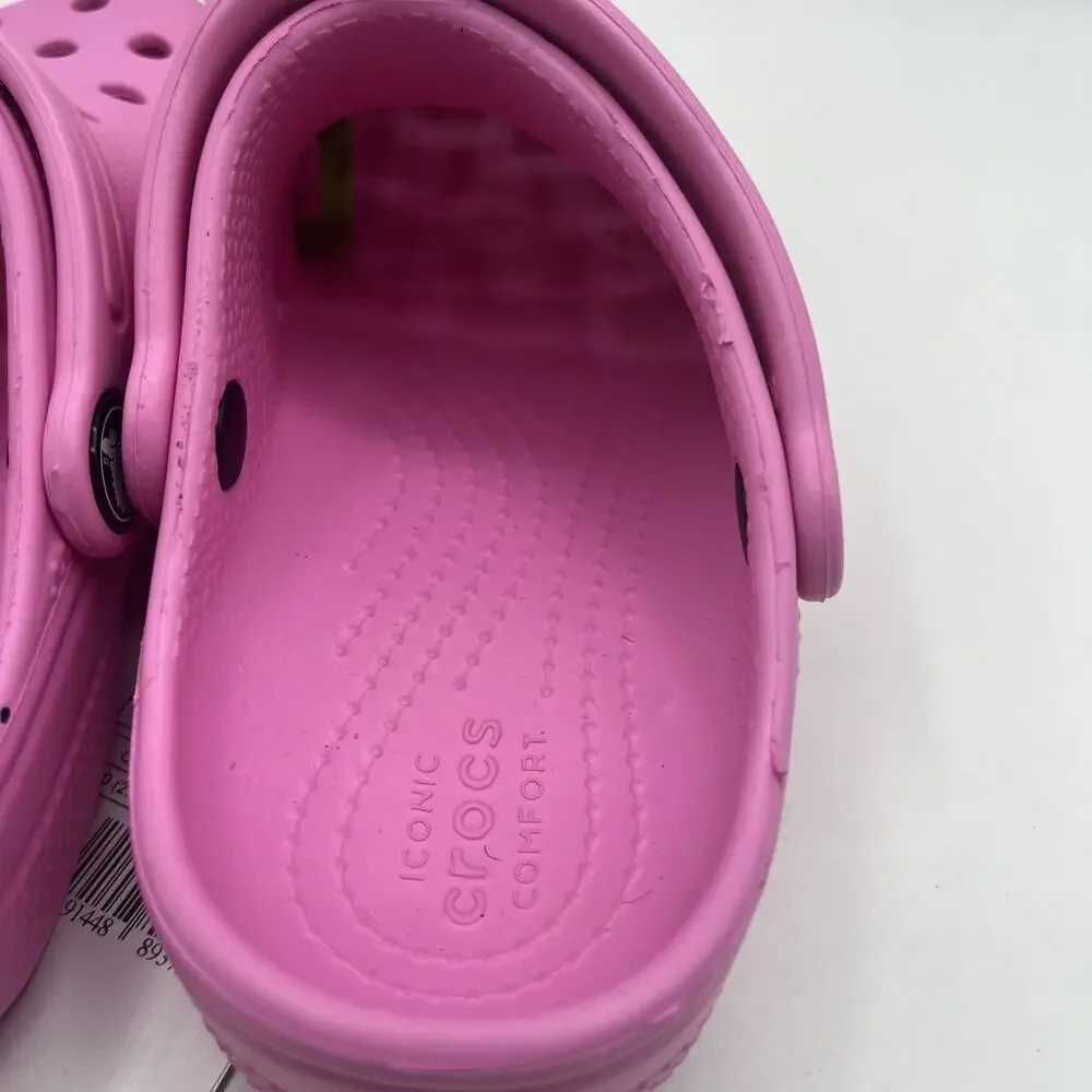 Crocs Girls Classic Clog 206991-6SW Slip-On Taffy Pink Sz US C12 NWT